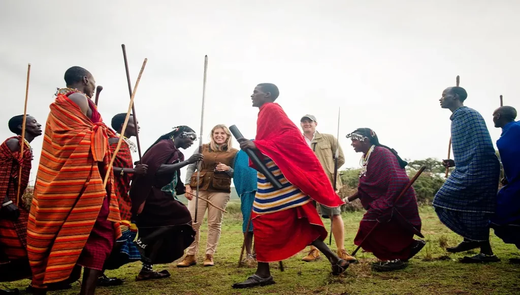 Maasai of Ngorongoro Crater dancing 