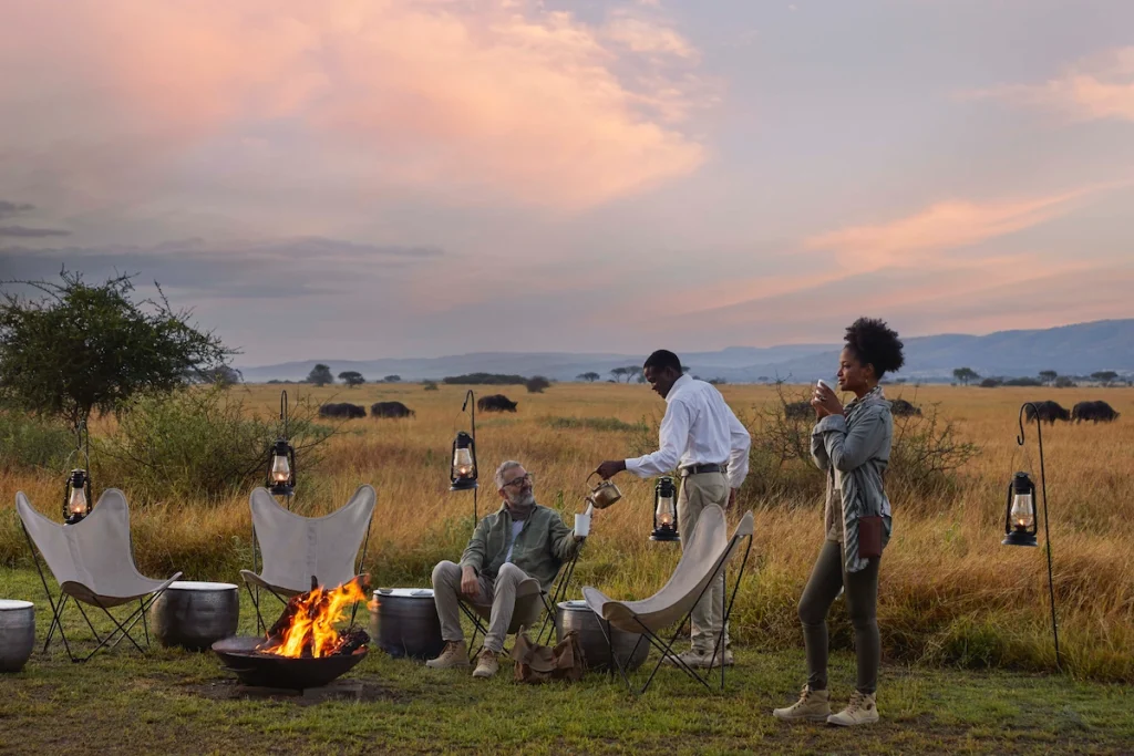 Evening campfire at Mila Tented Camp Serengeti