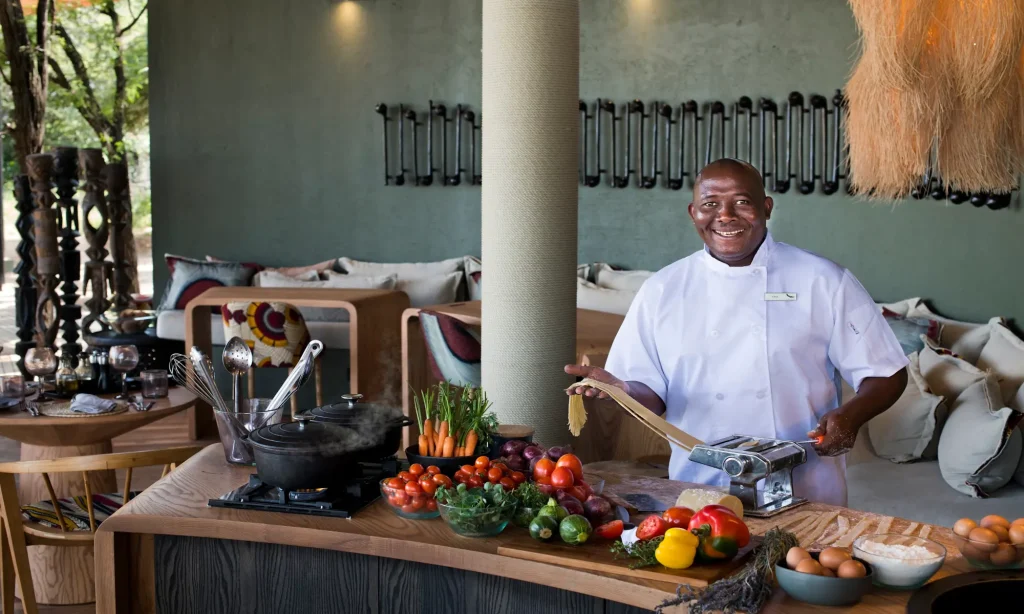 Chef in Serengeti Lodge preparing meals for the guests