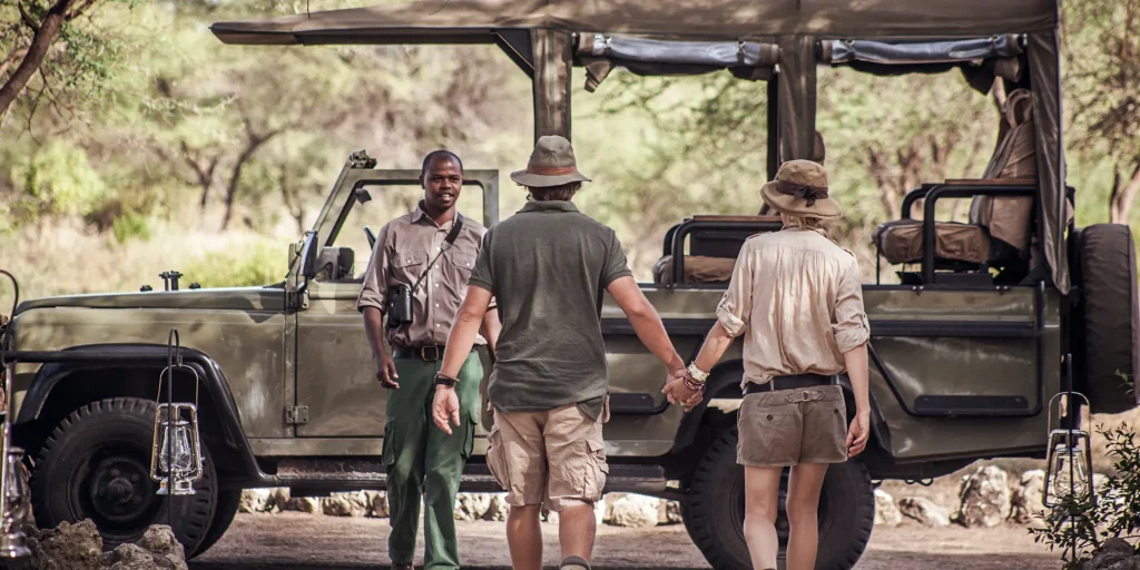 A Couple on safari in Rah, Tanzania