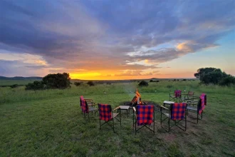 Firepit during sundowner in Serengeti National Park