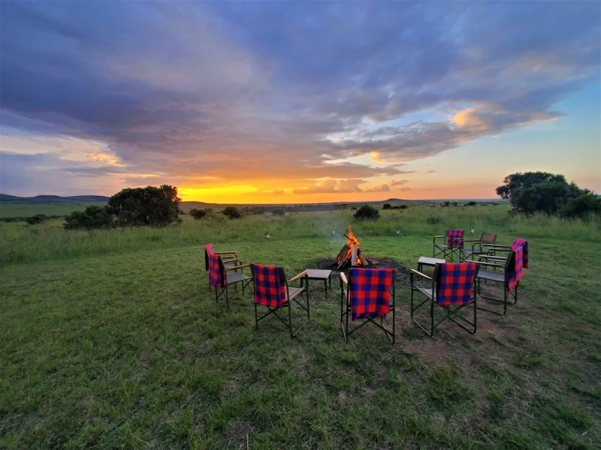 Firepit during sundowner in Serengeti National Park