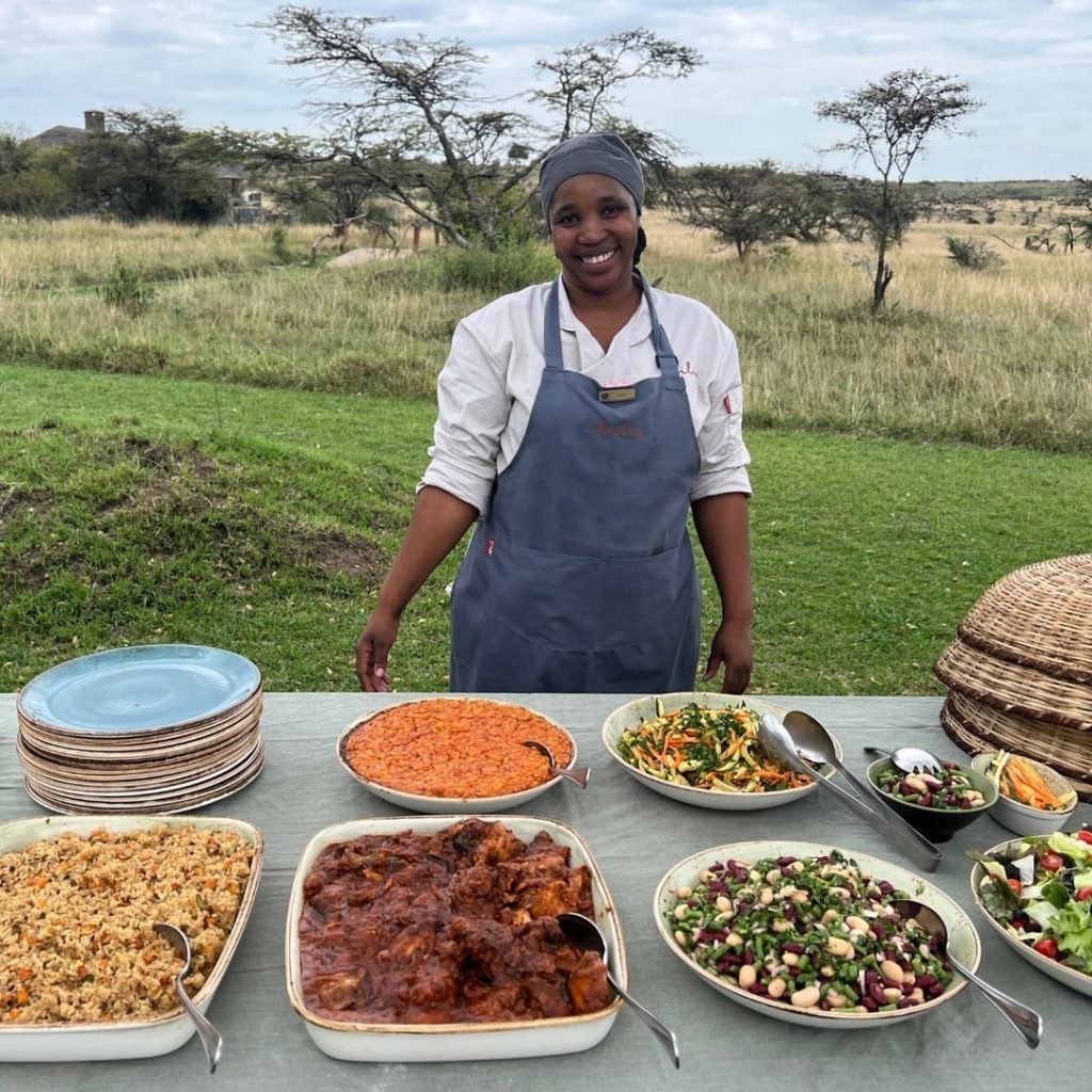 Farm-to-table dining on a luxury transformative safari Tanzania departure — locally sourced food at an East Africa Safari Guides lodge