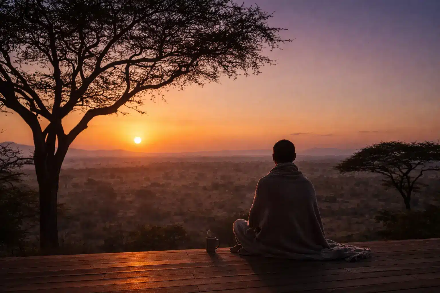 Sunrise over the Serengeti — a wellness safari Tanzania at dawn